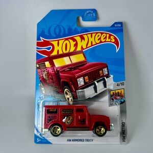 2020 Hot Wheels HW Metro 4/10 Armored Truck 2x Red  w/Gold 5 Spoke Wheels NEW